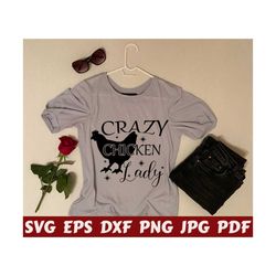 crazy chicken lady svg - crazy chicken svg - crazy lady svg - chicken svg - crazy svg - lady svg - farmhouse cut file - farmhouse quote svg