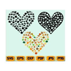 fall heart svg - autumn heart svg - heart svg - leaves heart svg - leaves svg - fall cut file- fall clipart- autumn cut file- autumn clipart