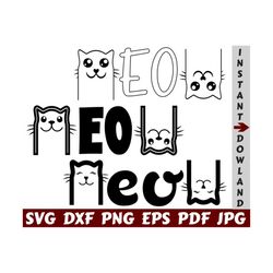 meow svg - meow cat svg - cat face svg - cat head svg - cat design svg - cat shirt svg - meow cut file - meow design svg - cat png- face svg