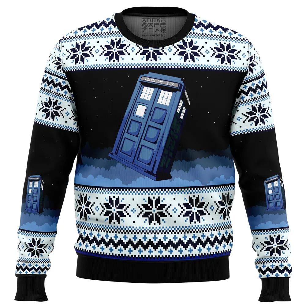 Doctor Who Tardis All Over Print Hoodie 3D Zip Hoodie 3D Ugly Christmas Sweater 3D Fleece Hoodie