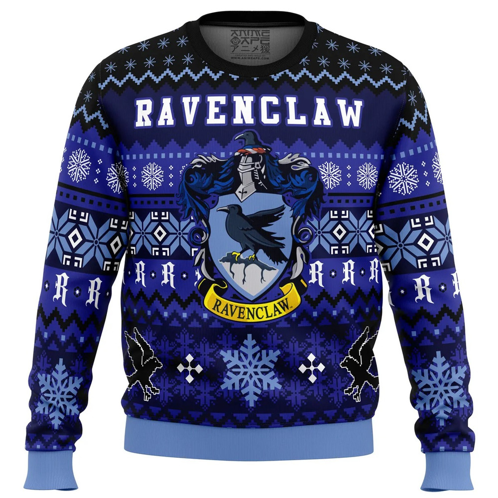Harry Potter Ravenclaw House All Over Print Hoodie 3D Zip Hoodie 3D Ugly Christmas Sweater 3D Fleece Hoodie