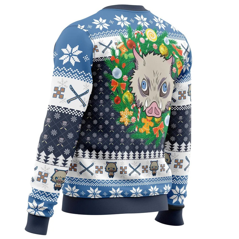 Christmas Hashibira Inosuke Demon Slayer All Over Print Hoodie 3D Zip Hoodie 3D Ugly Christmas Sweater 3D Fleece Hoodie