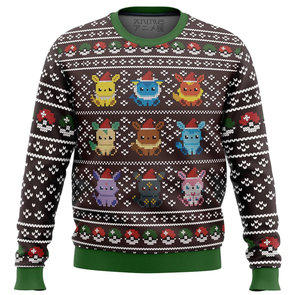 Pokemon Eeveelution All Over Print Hoodie 3D Zip Hoodie 3D Ugly Christmas Sweater 3D Fleece Hoodie