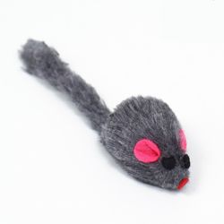 Cat toy "Small furry mouse", gray, 5 cm