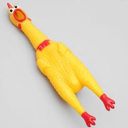 Squeaking toy "Thoughtful Chicken" for dogs, 28 cm