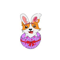 happy easter corgi bunny funny svg, easter day svg, easter corgi svg, corgi dog svg, funny corgi svg, easter eggs svg, t