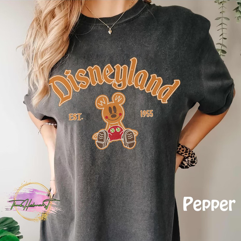 Retro Disneyland Christmas Comfort Colors Shirt, Mickey Gingerbread Shirt, Mickey's Very Merry Christmas Party Shirts, Matching Christmas.jpg