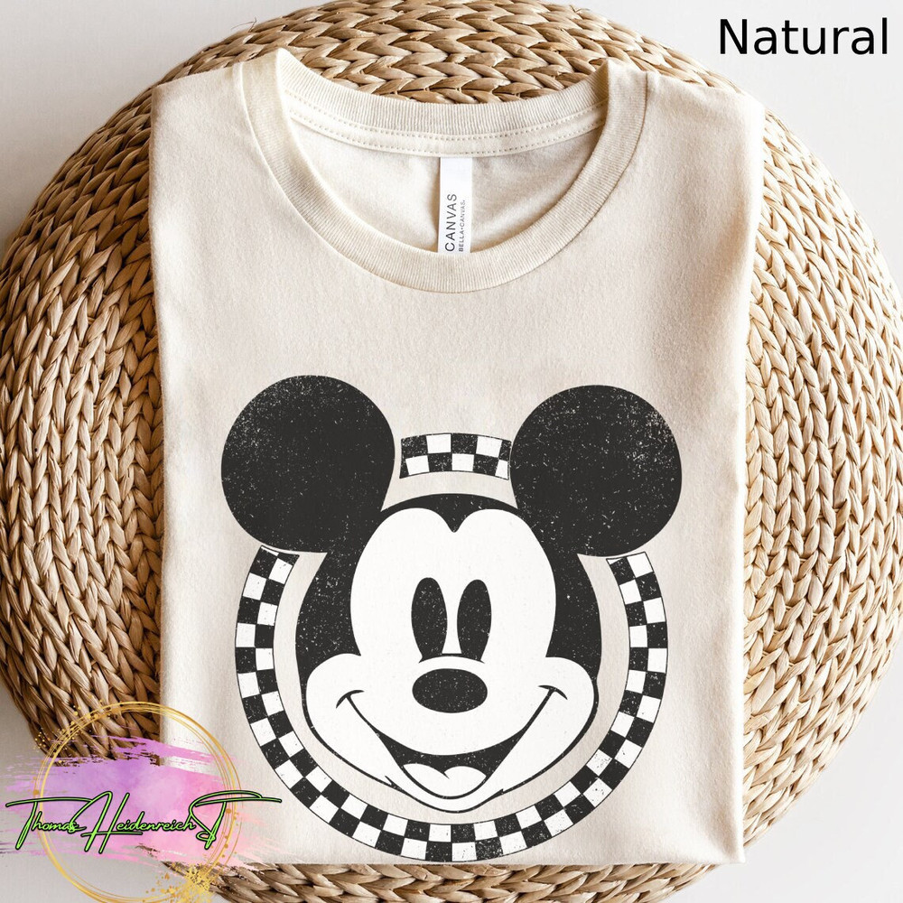 Mickey Checkerboard Circle Shirt, Vintage Mickey Mouse Shirt, 90s Mickey Shirt, Disney World Shirt, Disney Vacation Shirt, Matching Disney.jpg