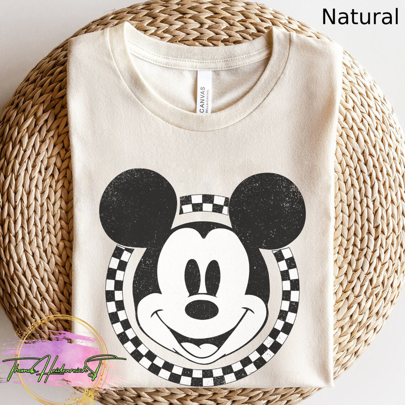 Mickey Checkerboard Circle Shirt, Vintage Mickey Mouse Shirt, 90s Mickey Shirt, Disney World Shirt, Disney Vacation Shirt, Matching Disney.jpg