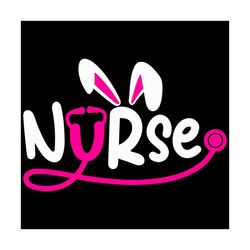bunny nurse funny egg easter day floral svg, easter day svg, easter nurse svg, nurse svg, bunny ears svg, bunny nurse sv