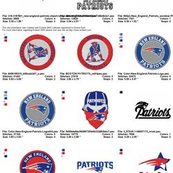 Collection NFL NEW ENGLAD PATRIOTS LOGO'S Embroidery Machine Designs
