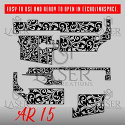 sm laser creations ar 15 scroll design