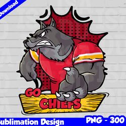 Chiefs Png, Football mascot comics style, go chiefs t-shirt design PNG for sublimation, sport mascot design
