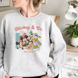 mickey and co sweatshirt,disney mickey and co est 1928 sweatshirt, disneyland sweatshirt, disneyworld shirt, disney fami