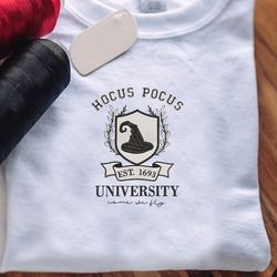 Hocus Pocus University Embroidery, Happy Halloween Embroidery, Hocus Pocus Embroidery, Switch Hat Embroidery, Sanderson Embroidery