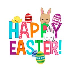 happy easter svg, easter svg, easter day svg, easter bunny svg, easter eggs svg, colored eggs svg, bunny eggs svg, happy