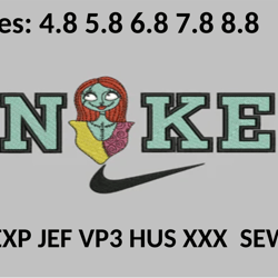 nike sally halloween embroidery ,embroidery machine, machine files