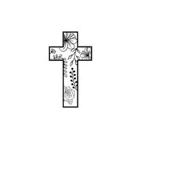 floral easter cross svg, easter cross clipart, floral cross cut files for cricut, faith svg