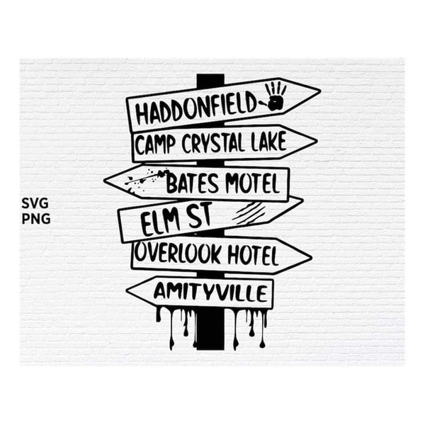 Horror Help Sign Horror Movie Street Sign Svg Png | Inspire Uplift