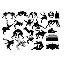 wrestling silhouette svg, wrestling silhouette clipart, wrestling svg cut files for cricut, wrestling cut files