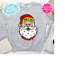 Red And Yellow Santa PNG, Commercial Use Png, Trendy Christmas Santa Png For Football Fans, Sublimation, Digital Downloa