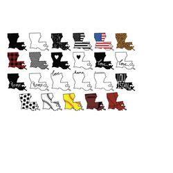 louisiana state svg, louisiana state clipart, louisiana state silhouette cut files for cricut, louisiana outline