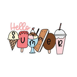 hello summer ice cream svg, hello summer popsicle svg, summer quote svg, summer saying svg, digital download