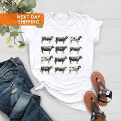 cow shirt png, western shirt png, cottagecore clothing, farm animal shirt png, cow lover gift, cottage core shirt png, f