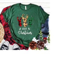 plaid deer christmas shirt, christmas reindeer shirt, deer christmas shirt, reindeer shirt ,christmas sweatshirt ,merry