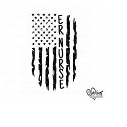 emergency nurse distressed american flag svg, png, jpg, dxf, er nurse svg, emergency svg, silhouette cut file, cricut cut file