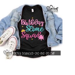 birthday slime squad svg, png, jpg, dxf, slime birthday svg, slime squad cut file, silhouette cut file, cricut cut file, sublimation
