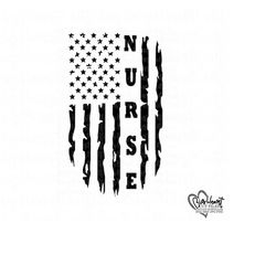 nurse svg, png, jpg, dxf, nurse flag svg, nurse cut file, distressed usa flag svg, distressed nurse flag svg, silhouette cut file, cricut