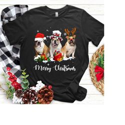 Christmas English Bulldog Xmas T shirt, English Bulldog Christmas shirt, Bulldog T Shirt, English Bulldog,Cute Christmas