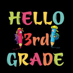 hello 3rd grade svg, 3rd grade back to school svg, forth grade svg cut files for cricut, 3rd grade svg, digital download