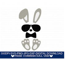 easter bunny svg, png, jpg, dxf, bunny with sunglasses svg ,easter basket svg, easter svg for boys, funny bunny svg, silhouette, cricut