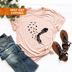 feather birds shirt png, feather shirt png, feather t shirt png, bird graphic tees, feather unisex tshirt png, women bir