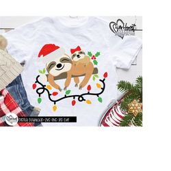 christmas sloth svg, png, jpg, dxf, merry christmas svg, baby sloth svg, winter sloth svg, kids svg, silhouette, cricut, sublimation