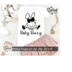 baby bunny svg, png, jpg, dxf, easter bunny svg, my first easter svg, baby girl easter cut file, easter shirt design, silhouette, cricut