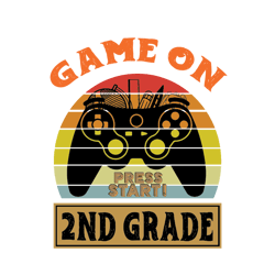game on 2nd grade svg, back to school svg, first day of 2nd grade svg, boy school shirt svg, cameo svg, digital download