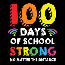 happy 100th day of school strong svg png, virtual teacher student svg, 100 days of school svg, digital download