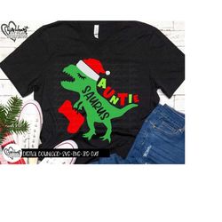 christmas dinosaur svg, png, jpg, dxf, auntie saurus svg, t-rex svg, dinosaur cut file, auntie svg, xmas, silhouette, cricut, sublimation