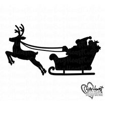 christmas sleigh svg,santa with reindeer svg,santas sleigh svg,png jpg dxf santa sleigh cut file,instant download silhouette,cricut xmas