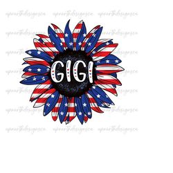 american gigi png, 4th of july png, gigi sunflower png, usa gigi sublimation, patriotic gigi png, america png, patriotic