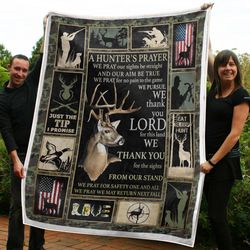 prayer of a hunter hunting gift fleece blanket