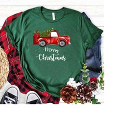 merry christmas truck,red truck shirt, christmas tree shirt,merry christmas,christmas matching family shirt,christmas tr
