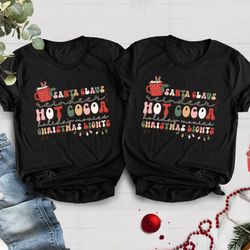 reindeer hot cocoa, christmas lights, santa claus, cute christmas shirt png, christmas shirt png, funny christmas shirt