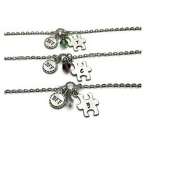 3 BFF Bracelets, 3 BFF Gifts, Friendship Bracelets For 3, Infinity Bracelets, Puzzle Piece Bracelets, Personalized