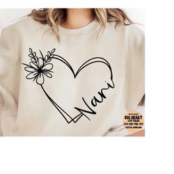 nani heart svg, png, jpg, dxf, nani cut file, nani svg cut, heart name svg,nani svg, silhouette cut file, cricut cut file, sublimation
