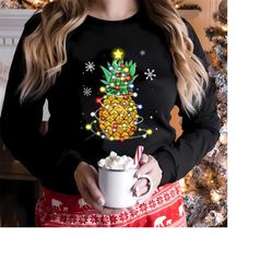 pineapple christmas tree shirt xmas gifts t shirt, christmas pineapple shirt, pineapple tee,pineapple lover giff,pineapp