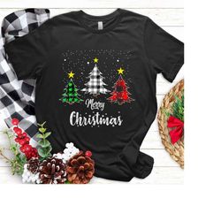 christmas tree buffalo plaid red white green t shirt,christmas tree sweatshirt, merry christmas sweatshirt, christmas tr